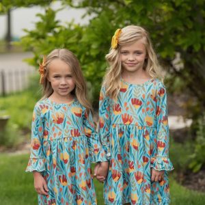 Mustard and Teal Floral Print Shirt